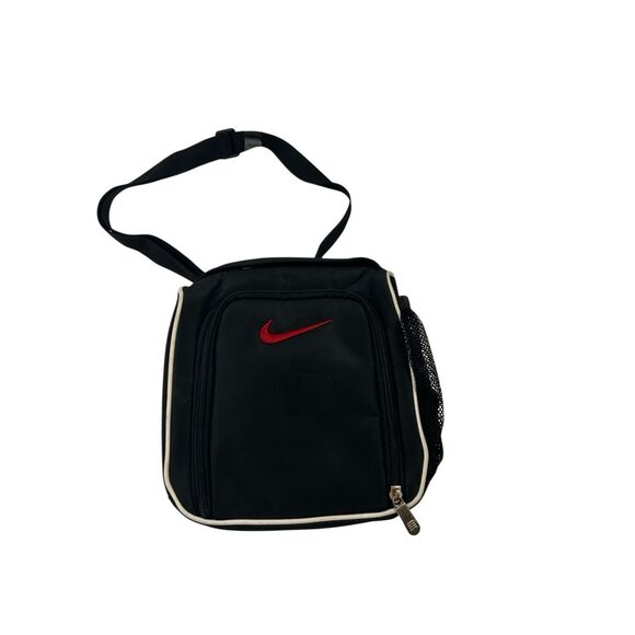 Nike lunch bag? Black red swoosh mesh side 8"x9" - Picture 1 of 8